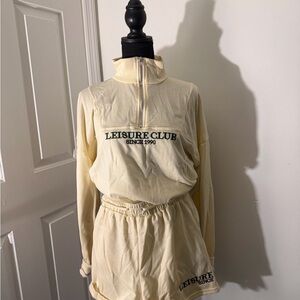 Fashion Nova Cream Leisure Club Sweatshirt